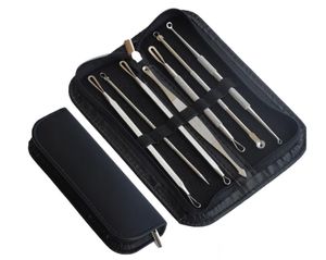 7Pcs Черноголовых Remover Tool Kit лица прыщ инструменты для удаления пятна экстрактор акне иглы клип пинцет набор инструментов по уходу за кожей лица