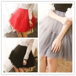 2016 Wholesale Tutu Skirt Girls Wedding Party Short Bridesmaid Dresses 7 Layers Ball Gown formal Tulle Skirts For Women Event Knee Length