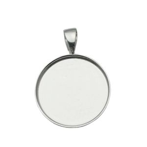 Beadsnice 19mm round pendant tray 925 sterling silver circle bezel setting for coin wholesale jewelry findings ID 33827