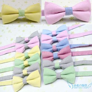 솔리드 bowtie Cottonlinen 22 색 나비 넥타이는 아버지의 날 넥타이의 나비 넥타이를 주재 크리스마스 선물 무료 FedEx TNT