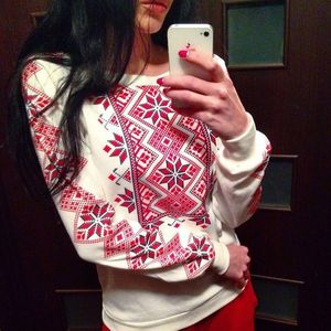Boho Style Fleece Casual Sweatshirts For Women O-Neck Hoody Free Shipping