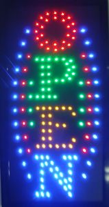 10 * 19 tum Animerad rörelse LED Business Vertikal Open Sign + ON / OFF Switch Bright Light Neon