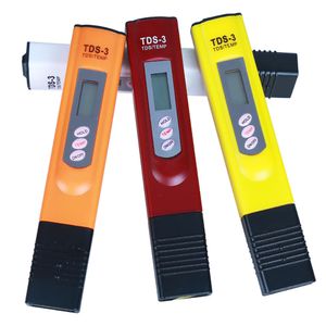 Digital TDS Meter Monitor Temp PPM Tester Pen LCD-mätare Stick Water Purity Monitors Mini Filter Hydroponic Testers TDS-3 Mix Colors