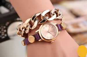 2015 novas mulheres pulseira de couro do vintage watches.metal cadeia pulseira dress watch, senhoras da moda relógio de pulso, drop-grátis