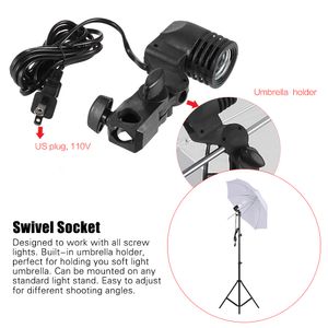 Freeshipping Photo Studio Kit Softbox Umbrella with Bulb Holder Light Bulb Light Stand Black White Green Screen Backdrop