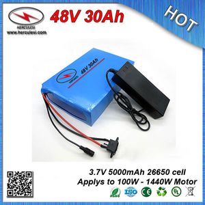 Cheap Price PVC Cased Lithium Li ion battery 48V 30Ah E bike Battery with 3.7V 5.0Ah 26650 cell 30A BMS 5A Charger FREE SHIPPING