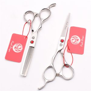 Z8000 5.5" JP 440C Purple Dragon Red Stone Professional Human Hair Scissors Barbers' Cutting Thinning Shears Left Hand Scissors Style Tools