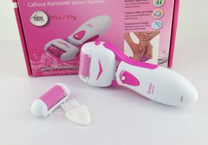 1000 sztuk Kemei Electric Callus Remover Scrubber Micro Pedicure Exfoliating Narzędzie Plik Narzędzie Bateryjnie Naprawa Smooth Cracked DHL za darmo