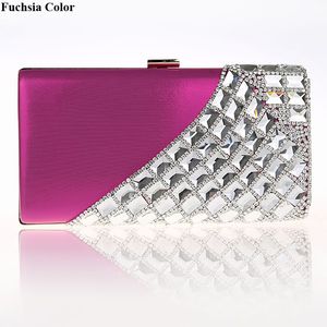 New Luxury Banquet Bride Rhinestone Handbag Fashion Evening Bag Wedding Party Mini Purse Lady Wallet with Chain Many Color