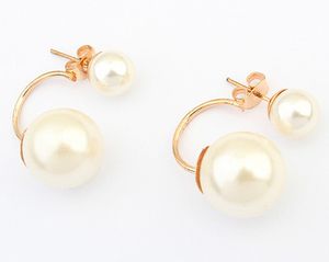 Mode-Ohrringe China großhandel-Perlen Ohrringe Modeschmuck Großhandel China Kanal Schmuck Korean Doppel Perlen Ohrringe Braut Gold Ohrringe großen Süßigkeiten Ball Stud Ohrringe