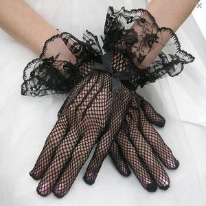 Short Finger Black Lace Bridal Wedding Glloves Bride Wedding Accessories lace gloves bridal accessories free shipping HT49 on Sale