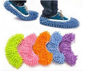 50 Pairs(100pcs )Dust Chenille Microfiber Mop Slipper House Cleaner Lazy Floor Cleaning Foot Shoe Cover Free shipping by DHL