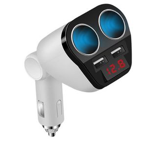 Billaddare USB-cigarettändare Dual Prot Adapter Socket 5V 3.4a 2in1 LED Snabbladdning för iPhone Samsung Car-Charger Portable