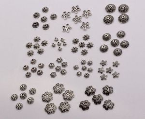 300 pezzi in lega d'argento antico stile 14 copricapo con perline di fiori per accessori di gioielli (mm30)