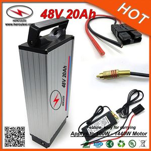 Bakre rackstil Elektrisk cykelbatteri 48V 20AH Cykel Lithium Ion Batteripack för 1000W Emoto / Scooter Gratis frakt