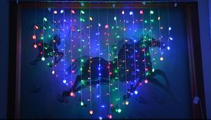 220v LED String Renkli Işıklar Düğün Odası Aydınlatma Romantik Işık Led Kalp String 2m x 1.5m