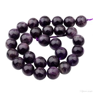 Gorąca Sprzedaż Naturalne Prawdziwe Koraliki Amethyst 14mm Luźne Kamień Kołki Koraliki Dla DIY Moda Kobiety Biżuteria Darmowa Wysyłka