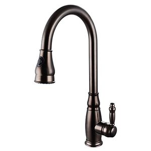 ROLYA New Arrival High Quality Water saving Brass Deck Mounted Oil Rubbed Bronze Pull Out Kitchen Faucet Sink Mixer Tap