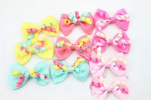 50pcs 2.5" Ribbon korker Hair Bow Clip Girl Hair Accessories Boutique Side Clip Cute Gymboree style Princess Hairpins for Kid HD3406