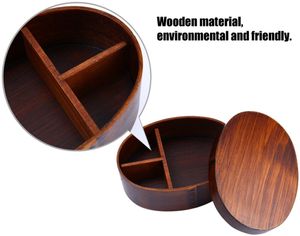 Lunchbox in legno in legno giapponese Creative Oval Bento Box Boxes Student Boxes Bento Box Sushi Boxes294u