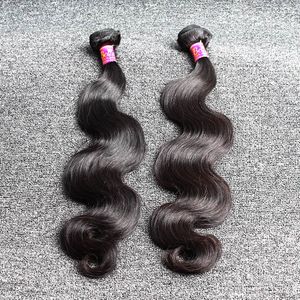 Mongolian 3 Bundles Natural Black Color Human Hair Weaves 8''~30'' Wavy Body Wave BellaHair