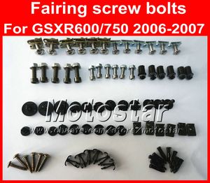 Lågpris Motorcykel Fairing Skruvbultar för Suzuki GSXR 600 GSXR 750 K6 2006 2007 GSXR600 GSXR750 06 07, Svart Fairings Bolt Set