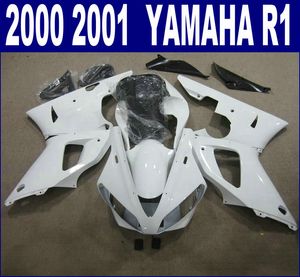 Yamaha için ücretsiz gönderim plastik kaplama kiti 2000 2001 YZF R1 Bodykits YZF-R1 00 01 Beyaz Siyah Fairings Set BR33 + 7 Hediyeler