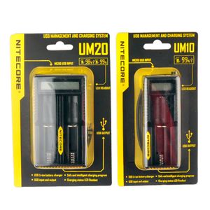 Wholesale Authentic Nitecore UM10 UM20 Universal Intellicharger LCD Display E Cigarettes Charger for 18650 18350 18500 14500 Li-on IMR Battery