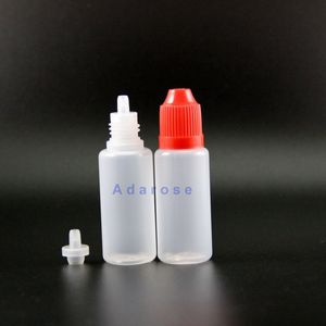 15ml 100pcs/lot高品質のLDPEプラスチックドロッパーボトル付きセーフキャップを備えたチップ安全な蒸気絞りめずいボトルショートニップル