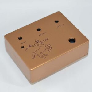 5PCS SET Druckguss Aluminium Effekte Pedal Projekt Box DIY Gitarre Pedal Abdeckung Fall-Golden