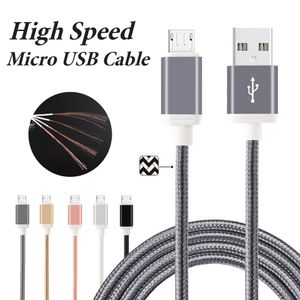 Tipo C Cabo de carregamento USB tecido trançado linha de nylon 1M/3FT 100CM Cooper sincronização de dados de alta velocidade cabo de carregamento rápido para Samsung Huawei Smart Phones 100 pçs/saco de opp