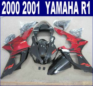 7 omaggi kit carenatura ABS per YAMAHA 2000 2001 YZF R1 set carene nero rosso YZF-R1 00 01 set moto BR40