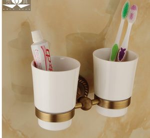 Antique copper rinse all beverage holder gargle cup double glass bathroom toothbrush rack wei yu crossover vehicle
