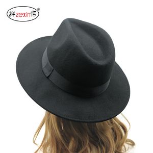 Partihandel-2015 Fedora Hat för kvinnor och män Cappelli Kvinna Hat Vinterlock Kvinnor Ancient Harajuku Wide Brimmed Sombrero