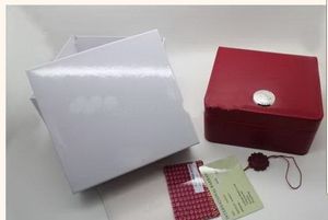 Luxo novo quadrado vermelho para caixa ômega relógio livreto cartão tags e papéis em inglês relógios caixa original interior exterior masculino relógio de pulso 201b