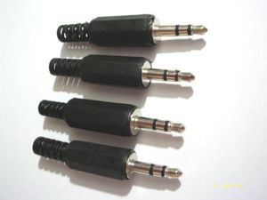Conector De Tapón De Plástico al por mayor-100pcs mm Stereo Male Plug Jack Audio Conectores de soldadura de plástico
