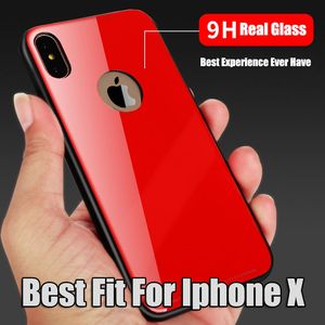 Para iphone xs max xr xs phone case novo design tampa traseira de vidro macio tpu borda moda casos para iphone 8 plus proteção
