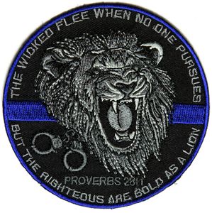 Alta qualità The Righteous Are Bold As A Lion Patch per le forze dell'ordine Real Man Chest Jacket Iron on Patch Spedizione gratuita