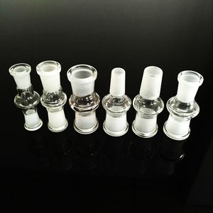 水ギセルガラスドロップダウンアダプター卸売10mm 14mm 18mm雄の粉砕口とボン用のクリアジョイントアダプター