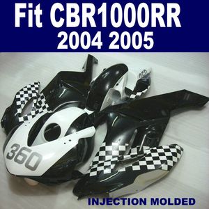 Injection mold bodykit for HONDA CBR1000RR 2004 2005 white black 360 fairings set CBR 1000 RR 04 05 full fairing kit KA1