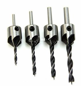 Mode Hot 5 st / parti HSS 5 Flöjt Countersink borrbit set REAMER Träbearbetning avfasning 3mm-6mm