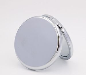 Espejos Compactos Boda al por mayor-Espejos compactos en blanco plateados Ideal para DIY maquillaje cosmético espejo regalo de la boda