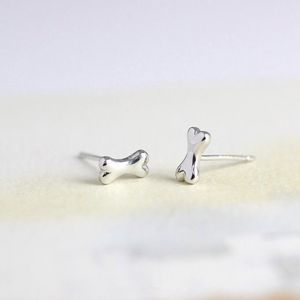 10Pair Gold Silver Small Tiny Bones Stud Earrings Cute Dog Bone Earrings Stud for Women Girls Simple Jewelry