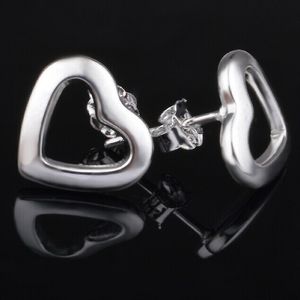 Fashion Pretty Explosion models in Europe and America Fashion Shine Heart 925 Silver Earrings silver earrings 1236