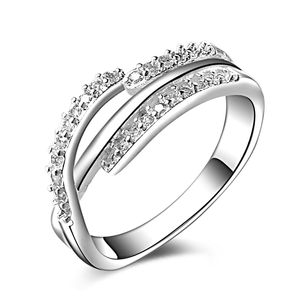 شحن مجاني جديد 925 الاسترليني الفضي للأزياء المجوهرات الأبدية الحب الأبيض الماس مع حلقة الزركون الهدئة هدية فتاة 1722
