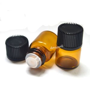5000pcs ml Amber Perfume Sample Tubes Bottle dram Clear Glass Essential Oil Bottle in stock via Fedex