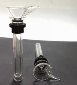 Slides masculinos para fumar em vidro e estilo de funil deslizante de haste feminina com haste simples de borracha preta para cachimbos de água Bongs acessórios para plataformas de petróleo