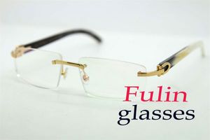 Good Quality White Mix Black Bufflao Horn frame Eyeglasses For Women glasses silver gold metal frame Eyewear lunettes T8100905 Size : 54-18-140mm