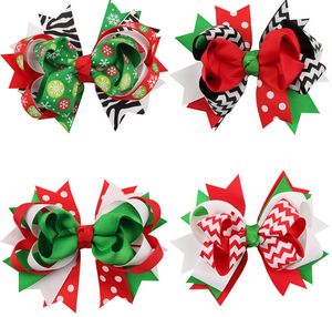 12PCS 4.5inch Christmas Design Hair Flowers Children Headwear Kids Hairpin Girls Hair Clips Baby Hair Accessories HD3296