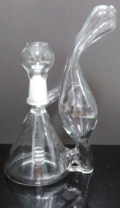 Partihandel Mini Beaker Recycler Glass Bong Handblåst unik design Small Water Pipe 6 tum Oil Rig Bubbler Sale Delicate utseende